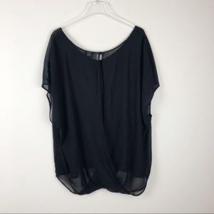 Torrid Sheer Short Sleeve Black Blouse Plus Size 4XL
